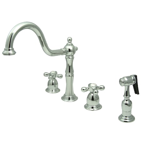 Kingston Brass Widespread Kitchen Faucet, Polished Chrome KB1791AXBS
